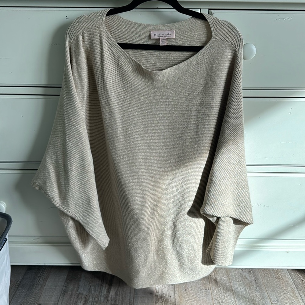 Philosophy sweater tan and gold worn once